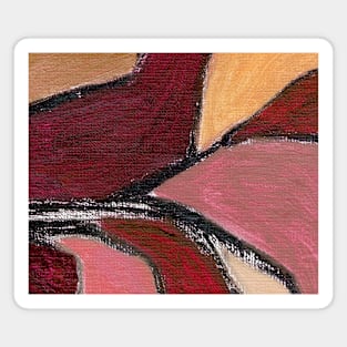 Rose Beige Wine Red Abstract Art Magnet